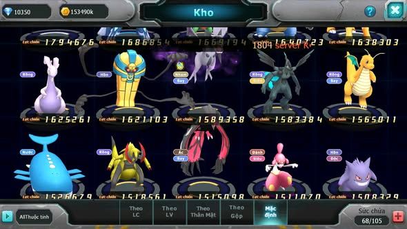 MÃ : #TTS5680 - S1710 - V12 - 10K KC - PALKIA CỘNG HƯỞNG UNVOA WB BC KYOGRE BC CẶP LATI BC