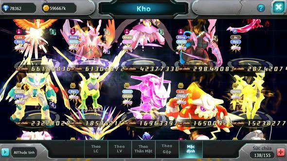 MÃ : #TTS5681 - S650 - TOP3 ALL CHAM - 3K1 SÁCH - 78K KC - HOOH - WB - DIANCIE - YVETAL - LUGIA CỘNG HƯỞNG MEGANEC NHIỀU PET HUYỀN THOẠI