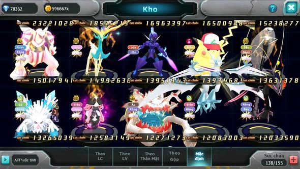 MÃ : #TTS5681 - S650 - TOP3 ALL CHAM - 3K1 SÁCH - 78K KC - HOOH - WB - DIANCIE - YVETAL - LUGIA CỘNG HƯỞNG MEGANEC NHIỀU PET HUYỀN THOẠI