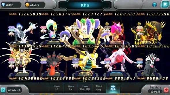 MÃ : #TTS5681 - S650 - TOP3 ALL CHAM - 3K1 SÁCH - 78K KC - HOOH - WB - DIANCIE - YVETAL - LUGIA CỘNG HƯỞNG MEGANEC NHIỀU PET HUYỀN THOẠI