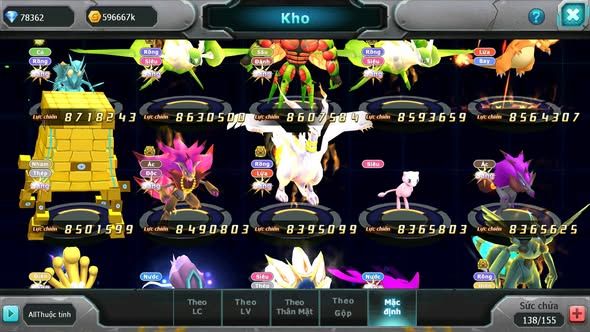 MÃ : #TTS5681 - S650 - TOP3 ALL CHAM - 3K1 SÁCH - 78K KC - HOOH - WB - DIANCIE - YVETAL - LUGIA CỘNG HƯỞNG MEGANEC NHIỀU PET HUYỀN THOẠI