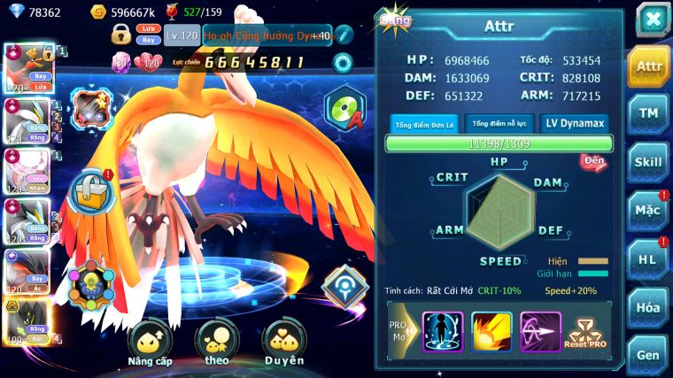 MÃ : #TTS5681 - S650 - TOP3 ALL CHAM - 3K1 SÁCH - 78K KC - HOOH - WB - DIANCIE - YVETAL - LUGIA CỘNG HƯỞNG MEGANEC NHIỀU PET HUYỀN THOẠI