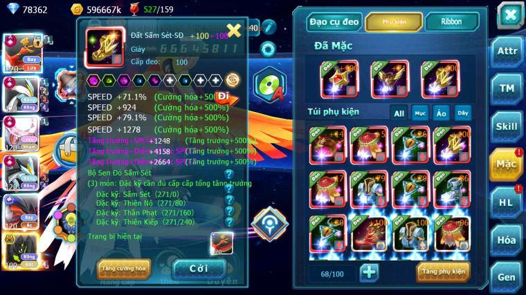 MÃ : #TTS5681 - S650 - TOP3 ALL CHAM - 3K1 SÁCH - 78K KC - HOOH - WB - DIANCIE - YVETAL - LUGIA CỘNG HƯỞNG MEGANEC NHIỀU PET HUYỀN THOẠI