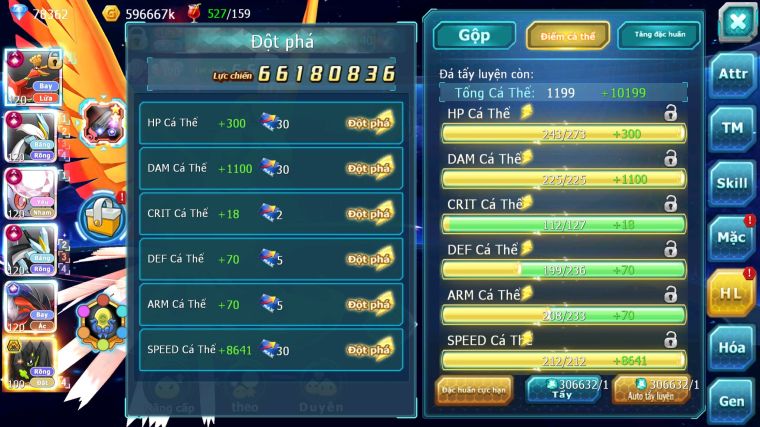 MÃ : #TTS5681 - S650 - TOP3 ALL CHAM - 3K1 SÁCH - 78K KC - HOOH - WB - DIANCIE - YVETAL - LUGIA CỘNG HƯỞNG MEGANEC NHIỀU PET HUYỀN THOẠI