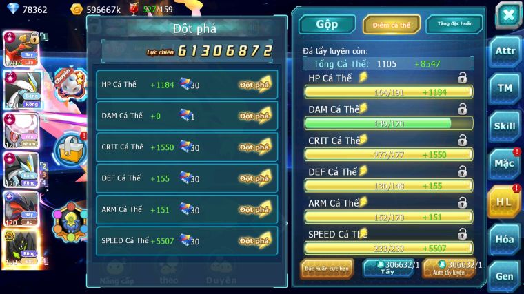 MÃ : #TTS5681 - S650 - TOP3 ALL CHAM - 3K1 SÁCH - 78K KC - HOOH - WB - DIANCIE - YVETAL - LUGIA CỘNG HƯỞNG MEGANEC NHIỀU PET HUYỀN THOẠI
