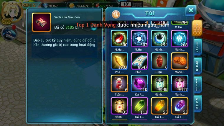 MÃ : #TTS5681 - S650 - TOP3 ALL CHAM - 3K1 SÁCH - 78K KC - HOOH - WB - DIANCIE - YVETAL - LUGIA CỘNG HƯỞNG MEGANEC NHIỀU PET HUYỀN THOẠI