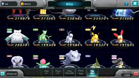 MÃ : #TTS5692 - S1858 - V5 - LUGIA RAIKOU MDLO CELEBI