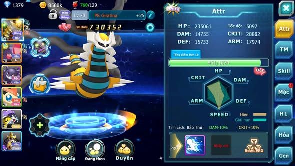 MÃ : #TTS5709 - S1861 - TOP40 - GIRATINA TEAM HỒN NÔNG DÂN VICTINI RAIKOU
