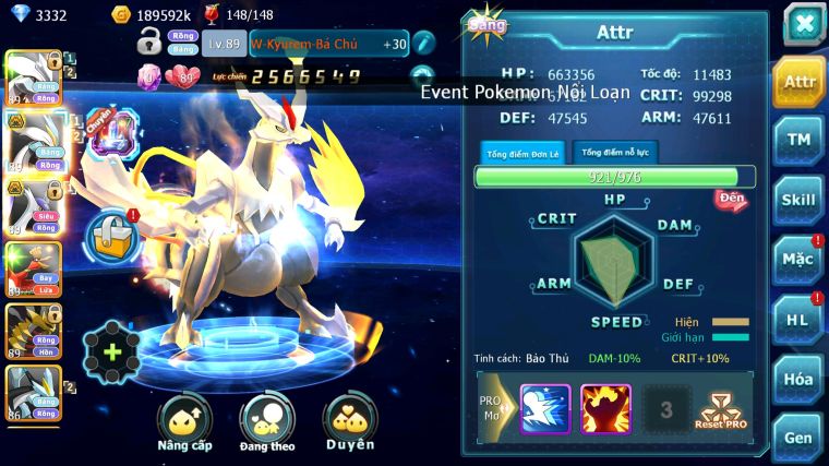 MÃ : #TTS5714 - S1813 - TOP 10 - V13  UNVOA WHITE BC CẶP LATI BÁ CHỦ BLACK HOOH GIRATINA