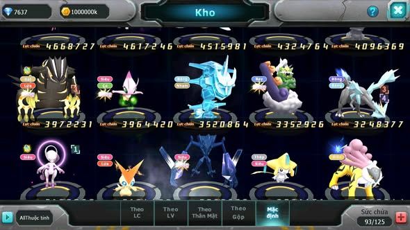 MÃ : #TTS5711 - S1296 - V11 - BTAA BÁ CHỦ UNVOA ZOROA BC MES HOOH RAYQUAZA NHIỀU PET HT