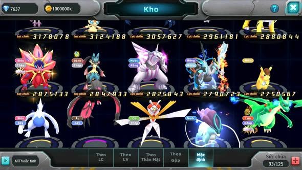MÃ : #TTS5711 - S1296 - V11 - BTAA BÁ CHỦ UNVOA ZOROA BC MES HOOH RAYQUAZA NHIỀU PET HT