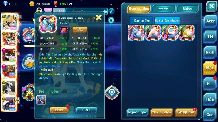MÃ : #TTS5721 - S1512 - TOP 11 - V14 - VUA KIẾM VUA KHIÊN BÁ CHỦ TAPU BULU BÁ CHỦ HOOH DYNAMAX NHIỀU PET HUYỀN THOẠI