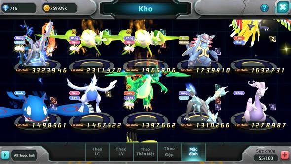 MÃ : #TTS5730 - S1791 - UNVOA CẶP LATI BÁ CHỦ KYOGRE AMDLO