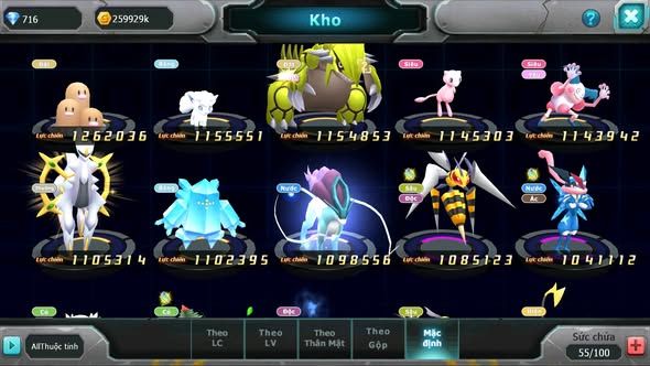 MÃ : #TTS5730 - S1791 - UNVOA CẶP LATI BÁ CHỦ KYOGRE AMDLO