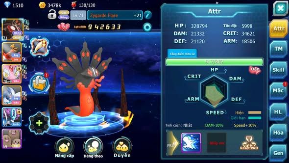 MÃ : #TTS5731 - S1865 - TOP 19 - V11 - ZEVIL HOOH MES LUGIA NHIỀU PET HT