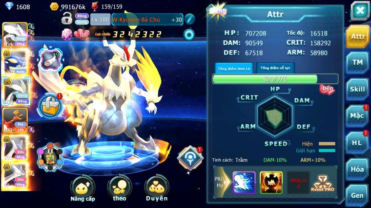 MÃ : #TTS5763 - S1414 - V10 - UNVOA KYOGRE BC WHITE BC BLACK CẶP LATI BC