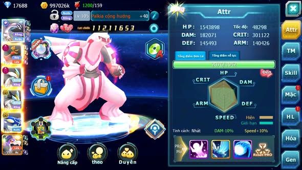 MÃ : #TTS5768 - S1178 - V14 - 17K KC - PALKIA CỘNG HƯỞNG HOOH DYNAMAX WB BC VUA KHIÊN NHIỀU PET HT