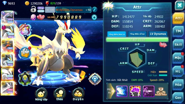 MÃ : #TTS5773 - S1382 - V12 - 786 SÁCH - PALKIA CỘNG HƯỞNG FULL SS WHITE DYNAMAX HOOH BC BLACK BC UNVOA NHIỀU PET BC
