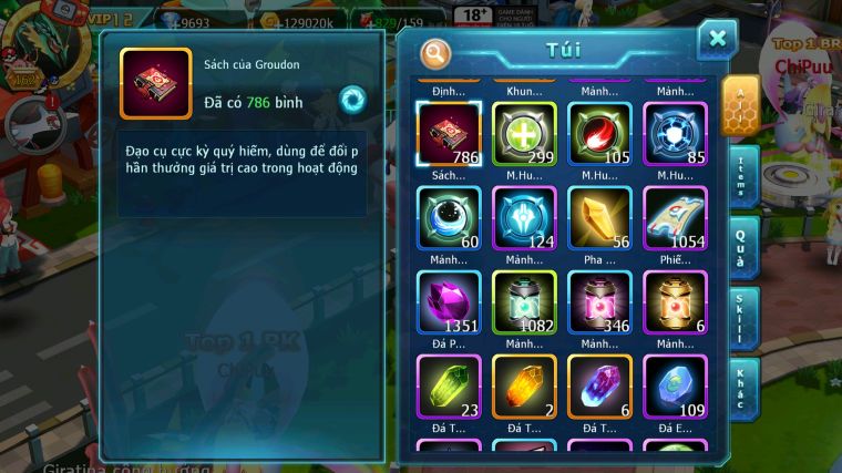 MÃ : #TTS5773 - S1382 - V12 - 786 SÁCH - PALKIA CỘNG HƯỞNG FULL SS WHITE DYNAMAX HOOH BC BLACK BC UNVOA NHIỀU PET BC