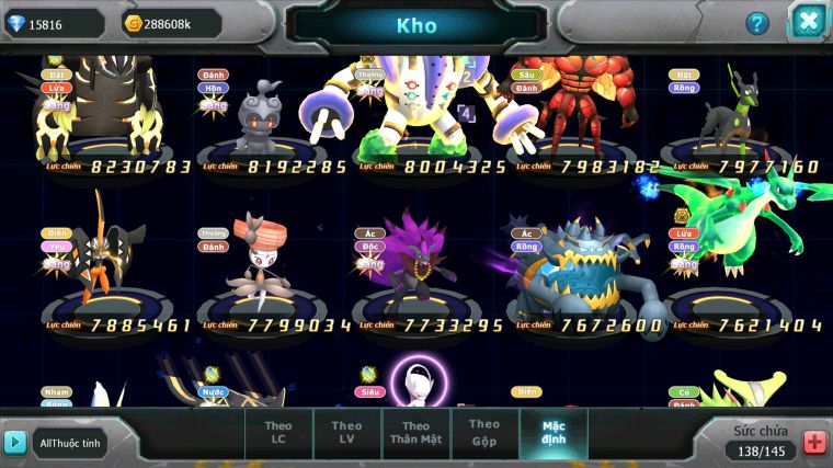 MÃ : #TTS5794 - S66 - TOP11 - V6 - 15K KC - DIANCIE CỘNG HƯỞNG DYNAMAX HOOH DYNAMAX WHITE DYNAMAX YVETAL BC NHIỀU PET BC NGON