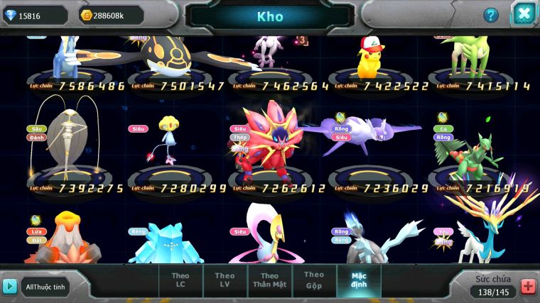 MÃ : #TTS5794 - S66 - TOP11 - V6 - 15K KC - DIANCIE CỘNG HƯỞNG DYNAMAX HOOH DYNAMAX WHITE DYNAMAX YVETAL BC NHIỀU PET BC NGON