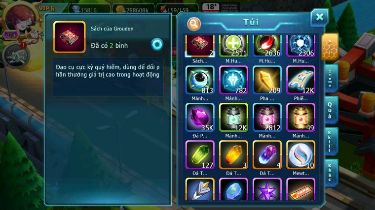 MÃ : #TTS5794 - S66 - TOP11 - V6 - 15K KC - DIANCIE CỘNG HƯỞNG DYNAMAX HOOH DYNAMAX WHITE DYNAMAX YVETAL BC NHIỀU PET BC NGON