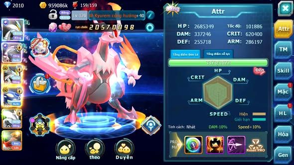 MÃ : #TTS5791 - S1347 - TOP 23 - V14 - WHITE CỘNG HƯỞNG PALKIA CỘNG HƯỞNG BLACK BC KYOGRE BC UNVOA CẶP LATI BÁ CHỦ