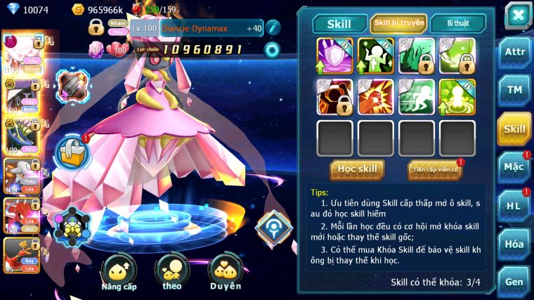 MÃ : #TTS5803 - S1651 - DIANCIE DYNAMAX TAPU FINI BC XERM BC NHIỀU PET HT