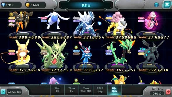 MÃ : #TTS5820 - S1122 - TOP 39 - VIP0  NGUYÊN ZIN 47K KC PALKIA  -DIANCIE CỘNG HƯỞNG UNVOA WB BC NHIỀU PET BC NGON