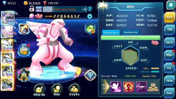 MÃ : #TTS5820 - S1122 - TOP 39 - VIP0  NGUYÊN ZIN 47K KC PALKIA  -DIANCIE CỘNG HƯỞNG UNVOA WB BC NHIỀU PET BC NGON