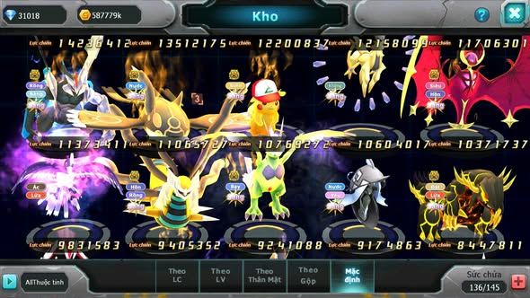 MÃ : #TTS5819 - S739 - TOP 10 ALL - V14 - 31K KC - DIANCIE CỘNG HƯỞNG DYANAMX PALKIA CỘNG HƯỞNG HOOH DYNAAMX NHIỀU PET BÁ CHỦ