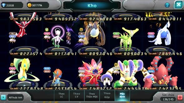MÃ : #TTS5819 - S739 - TOP 10 ALL - V14 - 31K KC - DIANCIE CỘNG HƯỞNG DYANAMX PALKIA CỘNG HƯỞNG HOOH DYNAAMX NHIỀU PET BÁ CHỦ