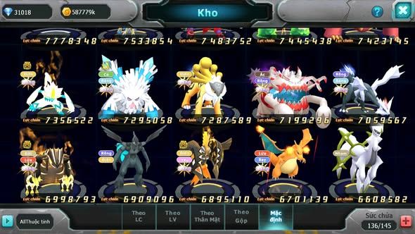 MÃ : #TTS5819 - S739 - TOP 10 ALL - V14 - 31K KC - DIANCIE CỘNG HƯỞNG DYANAMX PALKIA CỘNG HƯỞNG HOOH DYNAAMX NHIỀU PET BÁ CHỦ