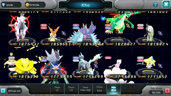 MÃ : #TTS5817 - S1437 - V10 -UNVOA SÁNG THẾ ZEVIL HOOH RAYQUAZA NHIỀU PET HT