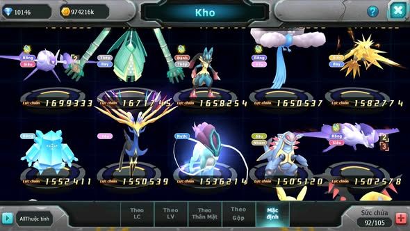 MÃ : #TTS5817 - S1437 - V10 -UNVOA SÁNG THẾ ZEVIL HOOH RAYQUAZA NHIỀU PET HT