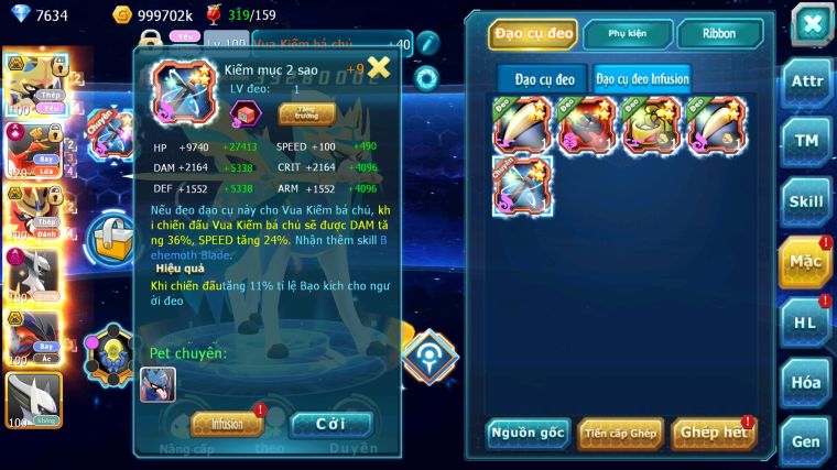 MÃ : #TTS5828 - S1537 - TOP 11 V15 CẶP KIẾM KHIÊN BÁ CHỦ HOOH CỘNG HƯỞNG DYNAMAX YVETAL BC DRAK HOOH BÁ CHỦ NHIỀU PET HT