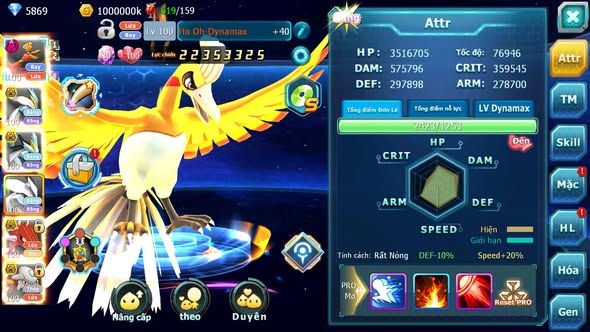 MÃ : #TTS5835 - S1227 - TOP29 - HOOH DYNAMAX WB BC UNVOA QVLD BC HENTRAN BC THẦN GIÓ BC GROUDON BC CẶP LATI BC NHIỀU PET HT