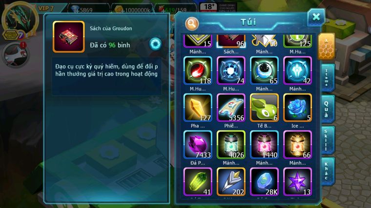 MÃ : #TTS5835 - S1227 - TOP29 - HOOH DYNAMAX WB BC UNVOA QVLD BC HENTRAN BC THẦN GIÓ BC GROUDON BC CẶP LATI BC NHIỀU PET HT