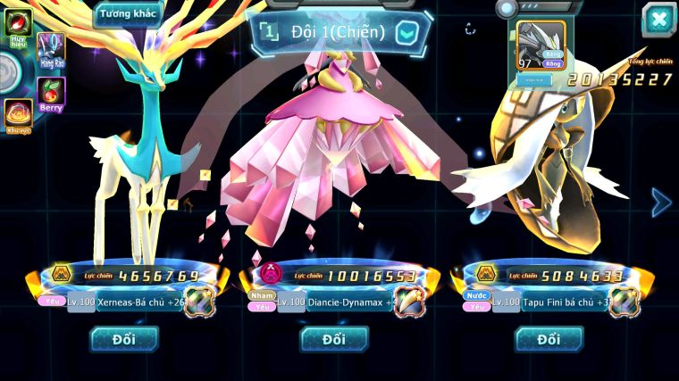 MÃ : #TTS5833 - S1705 - V9 - DIANCIE DYNAMAX TAPU FINI BC XERM BC PALKIA NHIỀU PET HT