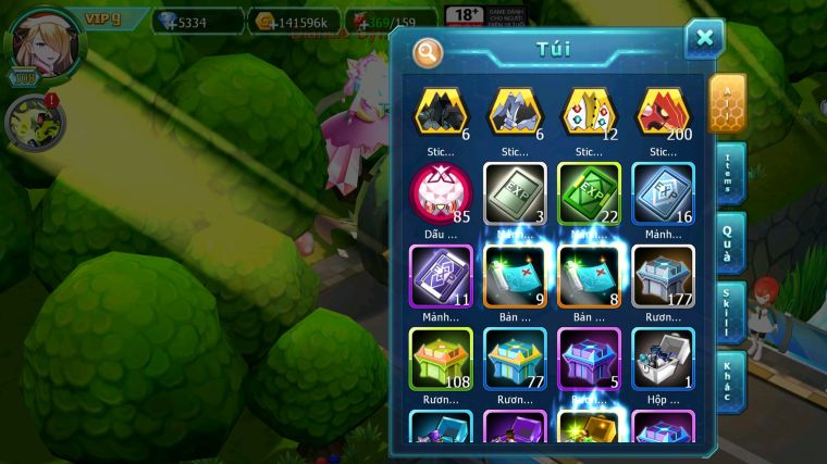 MÃ : #TTS5833 - S1705 - V9 - DIANCIE DYNAMAX TAPU FINI BC XERM BC PALKIA NHIỀU PET HT