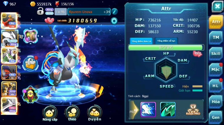 MÃ : #TTS5840 - S1746 - V9 - HOOH BÁ CHỦ UNVOA THẦN GIÓ YVETAL CẶP LATI BC LUGIA NHIỀU PET HT