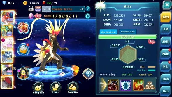 MÃ : #TTS5852 - S1607 - TOP 33 - V14 KORAIDON BÁ CHỦ RAY DIANCIE BC CẶP LATI BC NHIỀU PET HT