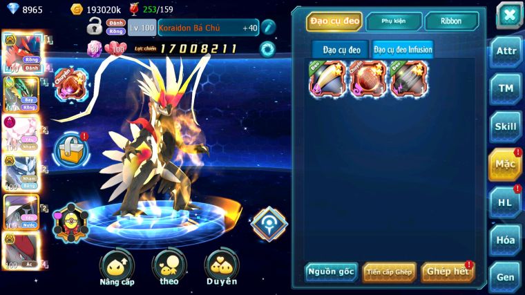 MÃ : #TTS5852 - S1607 - TOP 33 - V14 KORAIDON BÁ CHỦ RAY DIANCIE BC CẶP LATI BC NHIỀU PET HT