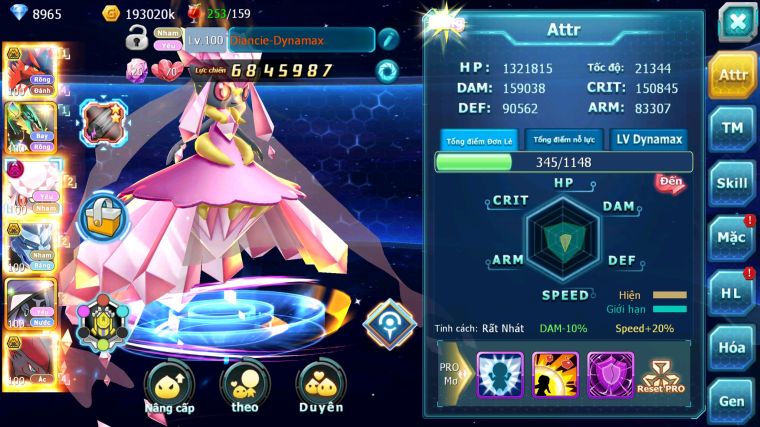 MÃ : #TTS5852 - S1607 - TOP 33 - V14 KORAIDON BÁ CHỦ RAY DIANCIE BC CẶP LATI BC NHIỀU PET HT