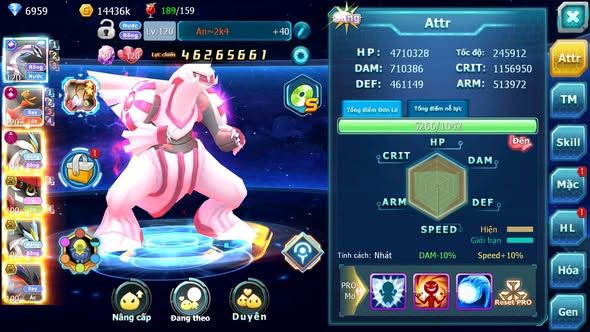 MÃ : #TTS5860 - S616 -TOP 10 - PALKIA CỘNG HƯỞNG HOOH CỘNG HƯỞNG DYNAMAX WHITE DYNAMAX BLACK BC TAPU BULU BC NHIỀU PET HT