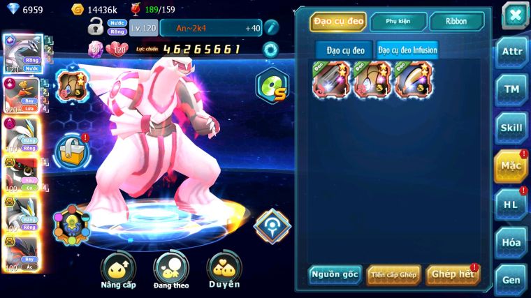 MÃ : #TTS5860 - S616 -TOP 10 - PALKIA CỘNG HƯỞNG HOOH CỘNG HƯỞNG DYNAMAX WHITE DYNAMAX BLACK BC TAPU BULU BC NHIỀU PET HT