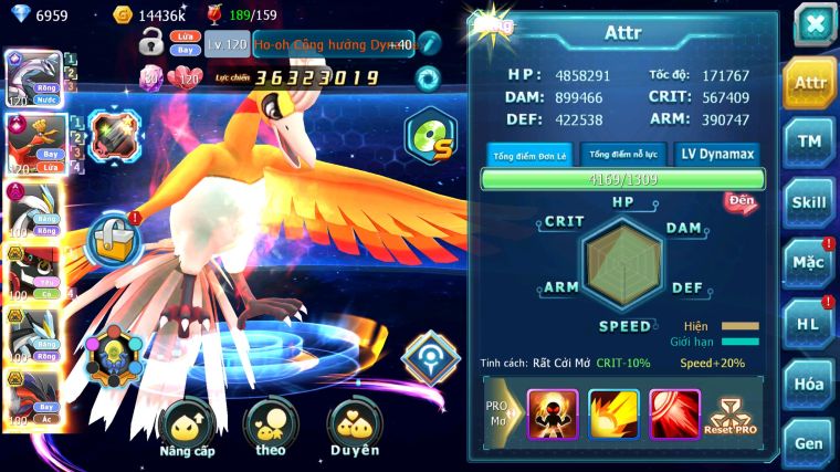 MÃ : #TTS5860 - S616 -TOP 10 - PALKIA CỘNG HƯỞNG HOOH CỘNG HƯỞNG DYNAMAX WHITE DYNAMAX BLACK BC TAPU BULU BC NHIỀU PET HT