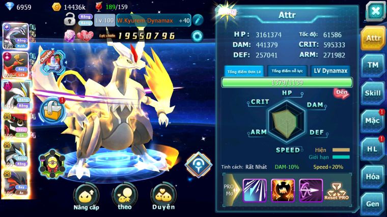 MÃ : #TTS5860 - S616 -TOP 10 - PALKIA CỘNG HƯỞNG HOOH CỘNG HƯỞNG DYNAMAX WHITE DYNAMAX BLACK BC TAPU BULU BC NHIỀU PET HT