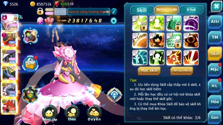 MÃ : #TTS5856 - S1162 - TOP 36 - V13 - DIANCIE CỘNG HƯỞNG DYANAMX HOOH DYNAAMX TAPU FINI BC PALKIA BC NHIỀU PET HT