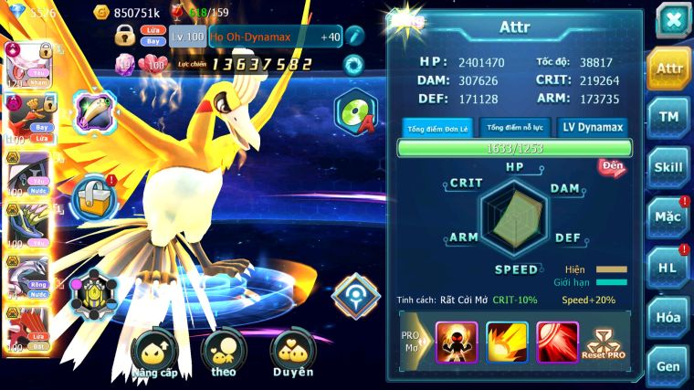 MÃ : #TTS5856 - S1162 - TOP 36 - V13 - DIANCIE CỘNG HƯỞNG DYANAMX HOOH DYNAAMX TAPU FINI BC PALKIA BC NHIỀU PET HT